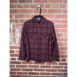 Vintage 50s Pendleton Button Up Virgin Wool Red Long Sleeve Shirt Adult Medium